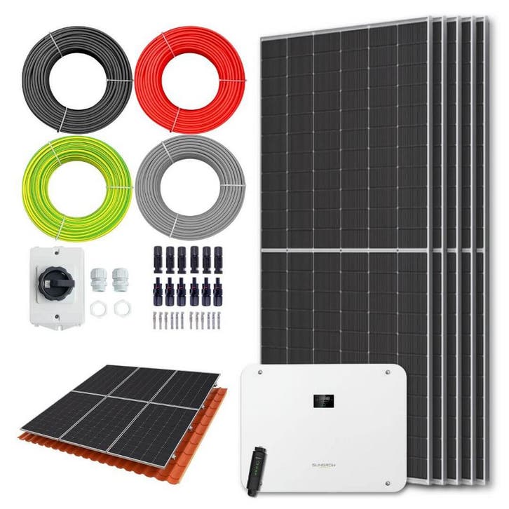 Zonnepanelen pakket voor schuindak - 3.6 kW - 5x 720, Bricolage & Construction, Panneaux solaires & Accessoires, Enlèvement ou Envoi
