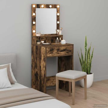 vidaXL Kaptafel Rook Eiken 50 x 41 x 135 cm Bewerkt hout, Verzenden