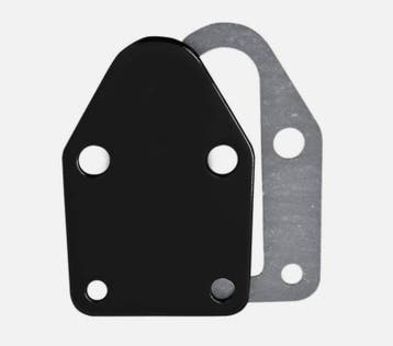 Benzinepomp block off plate chevrolet SB Black, Ophalen of Verzenden