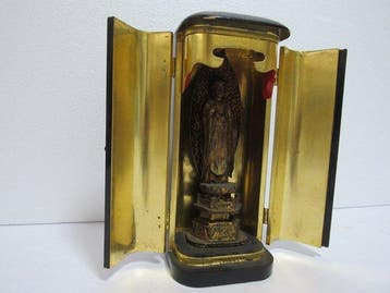 Altaar - Hout - 1920-1930 - Boeddhistisch beeld in een shri
