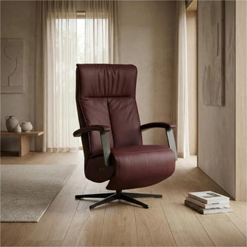 Leren relaxfauteuil met hartbalans Pure - Toledo Bordeaux, Bohemian, Industrieel, Modern, Scandinavisch, Nieuw, Ophalen of Verzenden