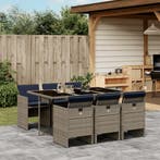 vidaXL 7-delige tuinset met kussens, grijs polyrotan, Verzenden, Nieuw, Tuinset