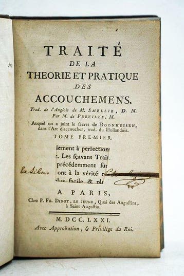 M. Smellie & M. De Préville - Traité de la théorie et