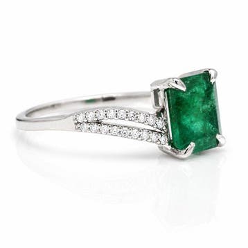 Sans prix de réserve - Bague Platine - 1.48ct. tw. Émeraude, Nieuw