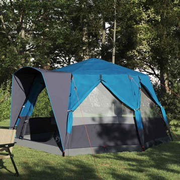 vidaXL Cabin Tent 5-Person met dak Blauw en Grijs 333 x 317, Verzenden, Nieuw
