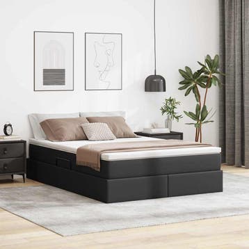 vidaXL Opslag bed met matras met matras Zwart 140 x 200 cm, Huis en Inrichting, Verzenden, Nieuw
