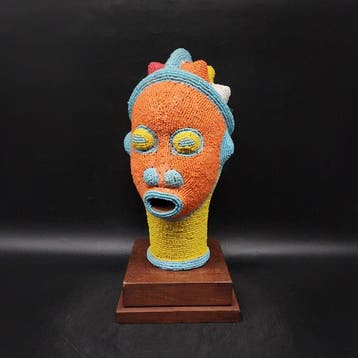 Magnifique tête pelé - sculptuur - Bamileke - Kameroen, Antiek en Kunst