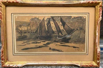 Francis Garat (1853–1914) - Marine - Barques de pêche à