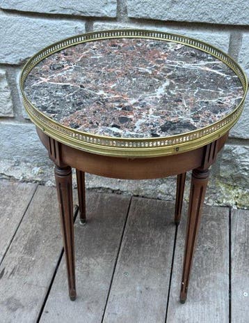 Bouillotte tafel - Marmer, Hout