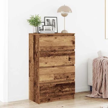 vidaXL Dressoir 60x35x98,5 cm spaanplaat oud hout, Verzenden