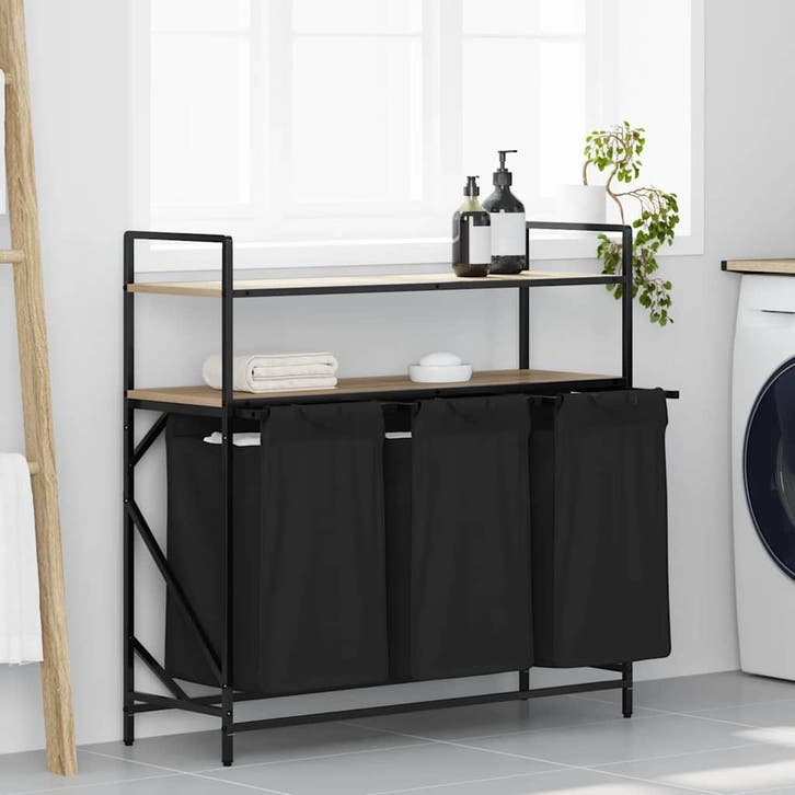 vidaXL Wasmand 3 vakken met planken sonoma eikenkleurig, Maison & Meubles, Accessoires pour la Maison | Autre, Envoi
