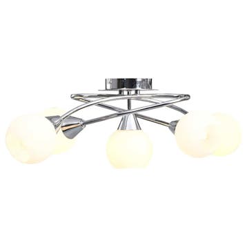 vidaXL Plafondlamp met keramieken bolvormige kappen voor, Maison & Meubles, Lampes | Plafonniers, Verzenden