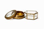 Anciens coffrets à bijoux vitrés 1890 laiton - lot -