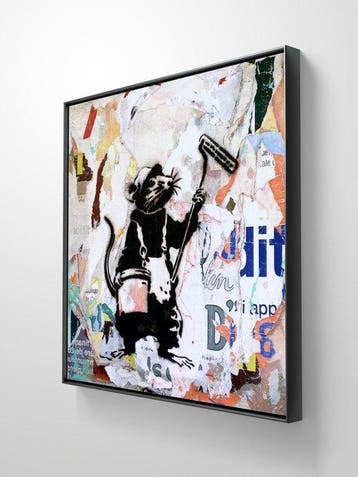 lasveguix (1986) - Urban RAT - BANKSY Tribute - 40x40cm
