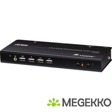 ATEN 2-poorts USB 4K HDMI Dual-Display KVMP-switch (kabels, Computers en Software, Verzenden, Nieuw