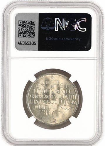 Zwitserland. 5 Francs 1948 - NGC MS65 (100th Anniversary of