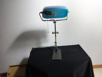 Arts and Crafts - Bureaulamp - IJzer, Glas -
