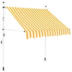 vidaXL Luifel handmatig uittrekbaar 150 cm oranje en witte, Verzenden
