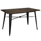 Tafel | Aluminium | Houtlook | In-/Outdoor | Parasolgat |, Verzenden, Nieuw in verpakking