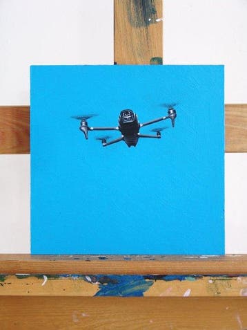 Gerard Boersma (1976) - Drone (painting of a drone against a