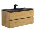 Badkamermeubel Set Angela 100cm Eiken Badmeubel, Huis en Inrichting, Badkamer | Badkamermeubels, Verzenden, Nieuw