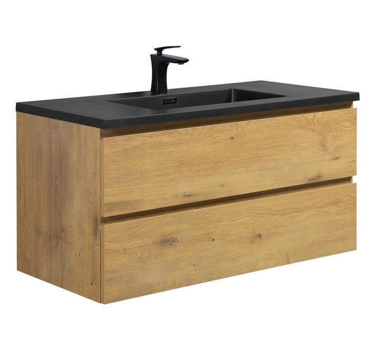 Badkamermeubel Set Angela 100cm Eiken Badmeubel, Huis en Inrichting, Badkamer | Badkamermeubels, Nieuw, Verzenden