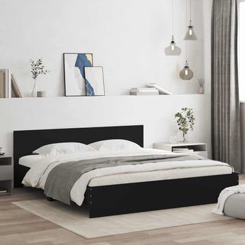 vidaXL Bedframe met hoofdeinde zwart 160x200 cm, Verzenden