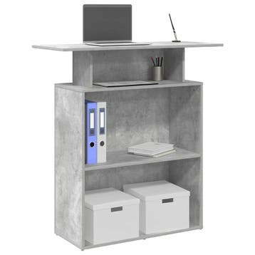 vidaXL Receptiebalie 100x40x104 cm bewerkt hout betongrijs, Huis en Inrichting, Verzenden, Nieuw