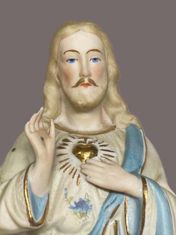 Sonnette dappel - Statue du Sacré-Cœur de Jésus - 32 cm -, Antiquités & Art