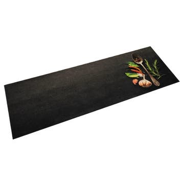 vidaXL Keukenmat wasbaar kruidenprint 60x180 cm fluweel, Verzenden, Nieuw