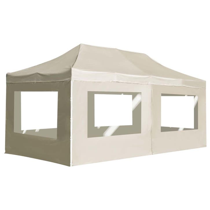 vidaXL Partytent inklapbaar met wanden 6x3 m aluminium crème, Tuin en Terras, Partytenten, Nieuw, Verzenden