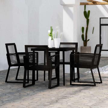 vidaXL 5-delige Tuinset zwart, Verzenden, Nieuw, Tuinset