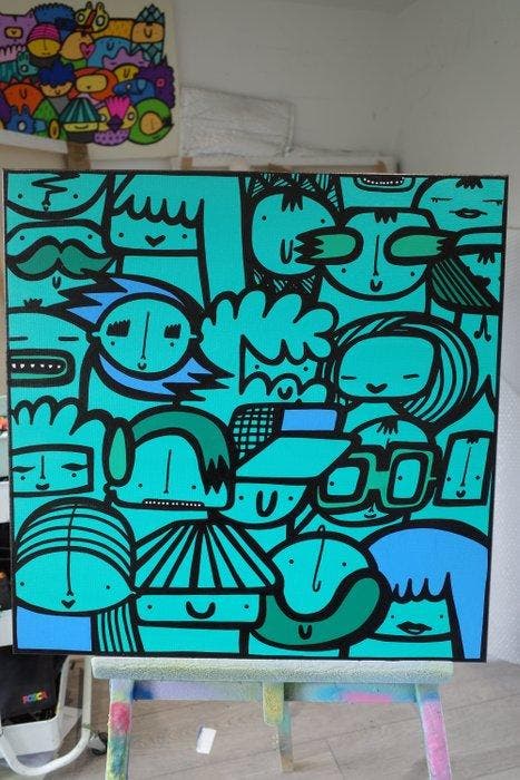 Kev Munday - Earthlings, Antiquités & Art, Art | Peinture | Moderne
