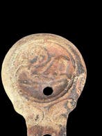 Oud-Romeins Terracotta Olielamp Jonge man te paard met een