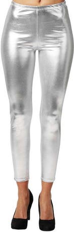 2dekans | dressforfun - Metallic legging zilver XXL -, Kinderen en Baby's, Carnavalskleding en Verkleedspullen, Ophalen of Verzenden