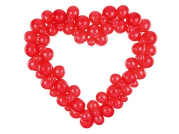 Balloonboog Hart Rood 5 delig, Verzenden
