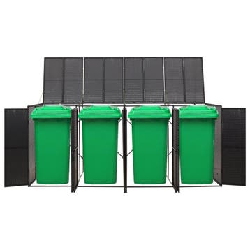 vidaXL Containerberging viervoudig 274x80x117 cm poly rattan, Doe-het-zelf en Bouw, Verzenden