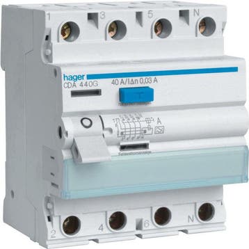 Hager Class A Ground Fault Circuit Interrupter - CDA440G, Verzenden