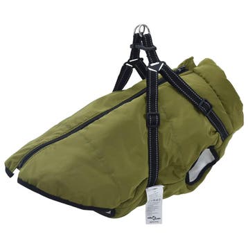 vidaXL Hondenjas Leger Groen L68 Fleece en polyester, Verzenden, Nieuw