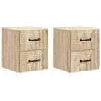 vidaXL Muurbevestigde Nachttafel 2 pcs Sonoma Eiken 34,5 x, Verzenden, Nieuw
