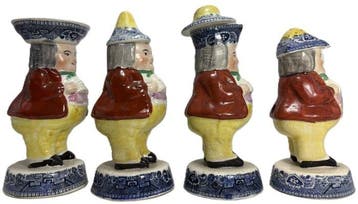 Beeldje - A Rare Set of Four English Toby Figural Cruet