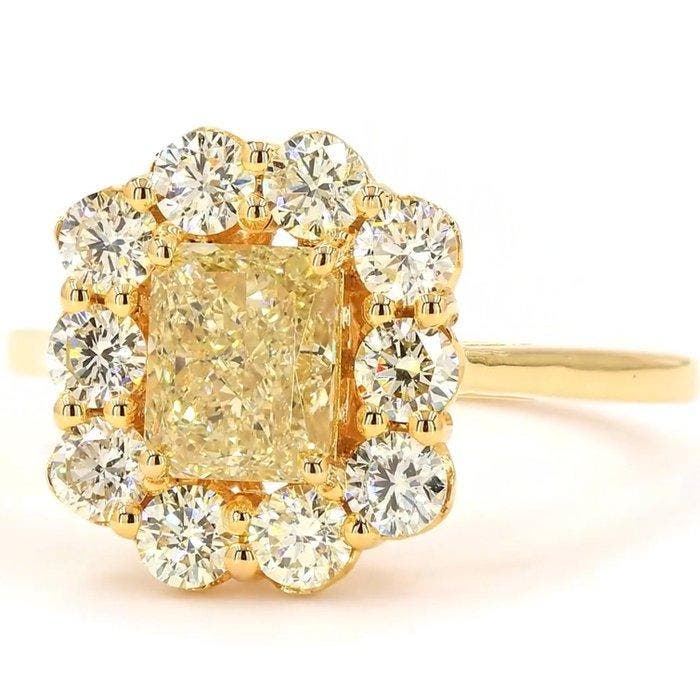 Ring - 18 karaat Geel goud - 1.81ct. tw. Geel Diamant, Bijoux, Sacs & Beauté, Bagues