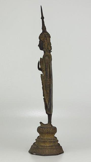 Large bronze buddha statue - Beeld - Thailand, Antiek en Kunst