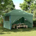 vidaXL Partytent inklapbaar pop-up met 4 zijwanden groen, Verzenden