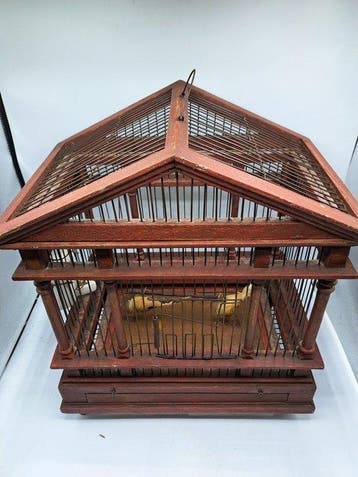 Antiek Vogelkooi - Hout - Antieke vogelkooi