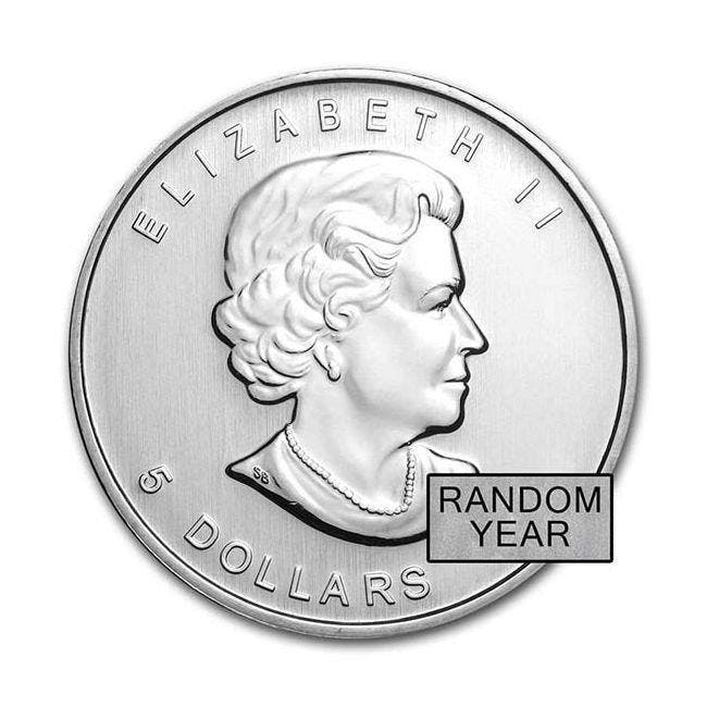 Canada. 5 Dollars 1 oz $5 CAD Canadian Silver Maple Leaf, Postzegels en Munten, Edelmetalen en Baren