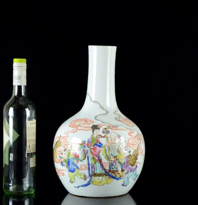 Un grand vase chinois en famille rose Tiangiuping () «, Antiquités & Art, Antiquités | Autres Antiquités