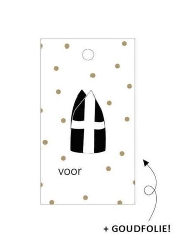 3x Cadeaulabel mijter Sinterklaas (Per 3 stuks), Verzenden