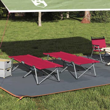 vidaXL Opvouwbaar Campingbed 2 st Rood 194 x 62,5 x 42,5 cm, Verzenden, Nieuw