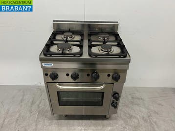 RVS Tecnoinox Fornuis 4 pitten met oven 70 cm GAS Horeca, Ophalen of Verzenden, Nieuw in verpakking